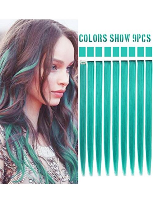 Rhyme Straight Color Clip in/On Hair Extensions for Girls and Kids