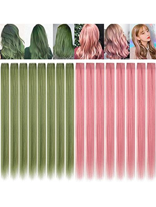 Rhyme Straight Color Clip in/On Hair Extensions for Girls and Kids