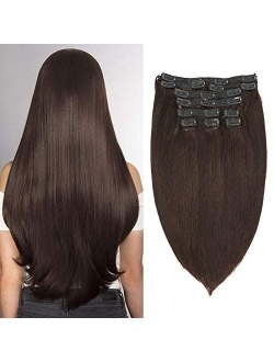 Brazilian Virgin Human Hair Grade 8A Natural hair Clip In Hair Extensions for Women 120g 10Pcs/set for Full Head Double Weft 1B Natural Black Apeasex Hair