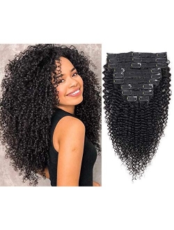 Brazilian Virgin Human Hair Grade 8A Natural hair Clip In Hair Extensions for Women 120g 10Pcs/set for Full Head Double Weft 1B Natural Black Apeasex Hair