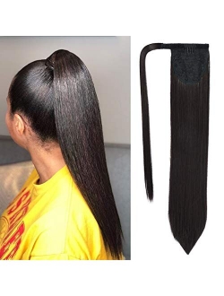 SEIKEA Clip in Ponytail Extension Wrap Around Straight Hair for Women