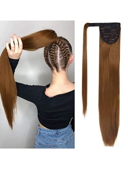 SEIKEA Clip in Ponytail Extension Wrap Around Straight Hair for Women