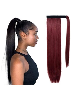 SEIKEA Clip in Ponytail Extension Wrap Around Straight Hair for Women