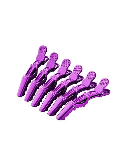 BEINY 6Pcs Plastic Non Slip Hair Clips - Professional Hairdressing Styling Sectioning Clips - Salon Alligator Clips for Thick Hair - Haircut Accessories Hairgrips for Wom