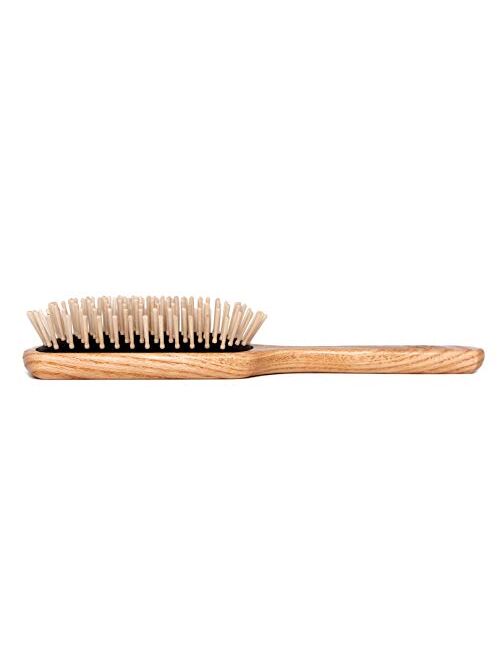 Tek paddle hairbrush in ash wood with short pins - Handmade in Italy