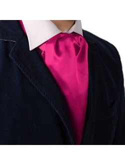 Dan Smith Men's Fashion Fabric Cravat Multicolors Solid Ascot Dress Gift With Free Gift Box