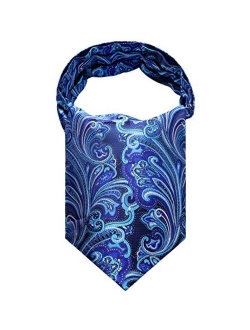 Men's Floral Paisley Jacquard Woven Self Cravat Tie Ascot