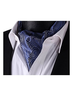 Men's Floral Paisley Jacquard Woven Self Cravat Tie Ascot