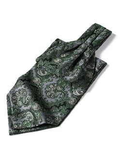 Men's Floral Paisley Jacquard Woven Self Cravat Tie Ascot