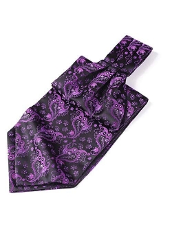 Men's Floral Paisley Jacquard Woven Self Cravat Tie Ascot