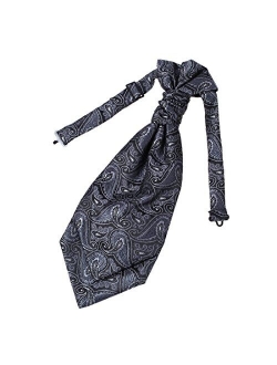 Epoint Men's Fashion Pre-tied Ascot Tie Paisley Pre-tied Cravats for Business Caual, Hanky Set, Come in a Gift Box