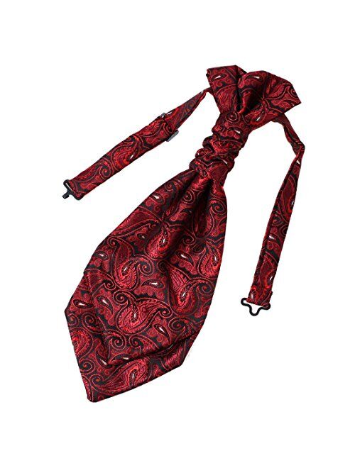 Epoint Men's Fashion Pre-tied Ascot Tie Paisley Pre-tied Cravats for Business Caual, Hanky Set, Come in a Gift Box