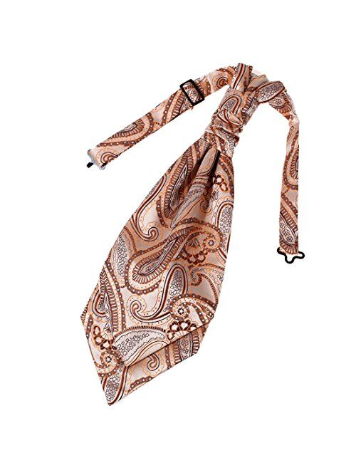 Epoint Men's Fashion Pre-tied Ascot Tie Paisley Pre-tied Cravats for Business Caual, Hanky Set, Come in a Gift Box