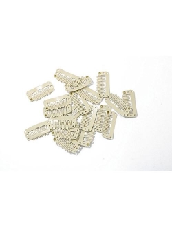 Snap Clips for Hair Extensions Weaves 20pcs U-shape Metallic Wig Clips With Silicon Rubber Small Size 6 Holes