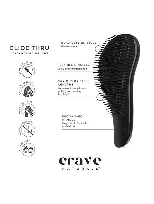 Crave Naturals Glide Thru Detangling Brush - Pink/Black