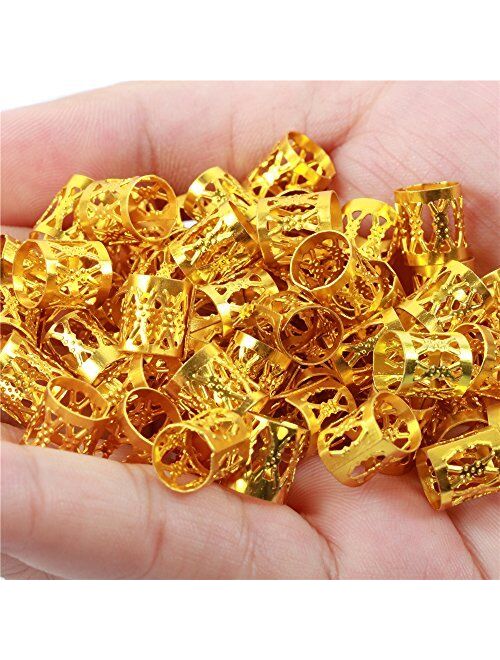 Fani Mixed Golden Silver Dreadlocks Beads Aluminum Dread Locks Metal Cuffs Hair Decoration Braiding Hair Jewelry