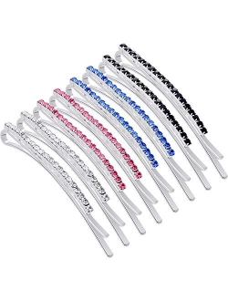 16 Pieces Rhinestone Bobby Pin Metal Hair Clips Clear Crystal Hair Pin Decorations for Lady Women Girls