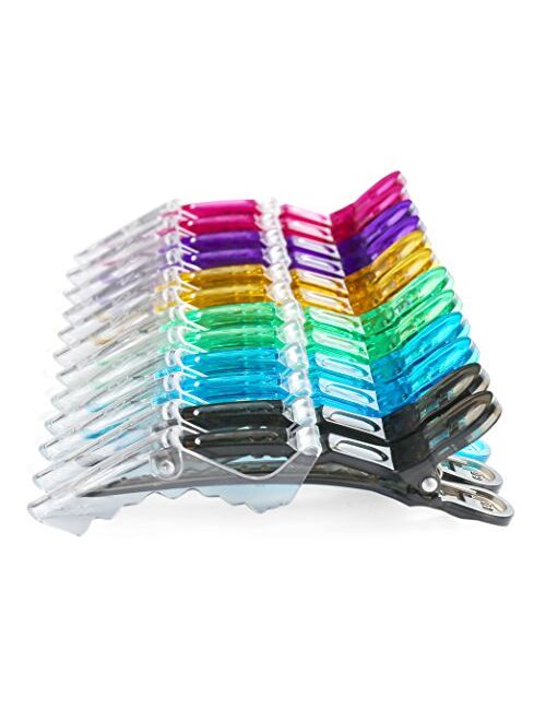 OneDor 10 Pcs Transparent Salon Croc Clips Hair Styling Clips-Sectioning Plastic Alligator Hair Clip DIY Accessories Hairpins-hairgrip for Women and Girls