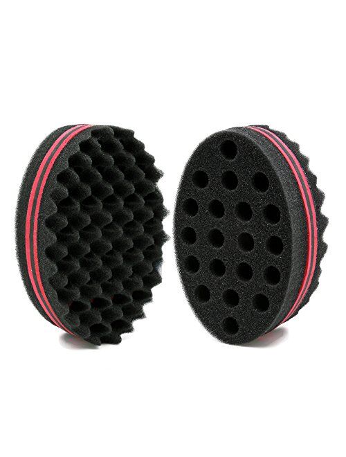 BEWAVE Big Holes Barber Hair Brush Sponge Dreads Locking Twist Afro Curl Coil Wave Hair Care Tool (1 Pc)