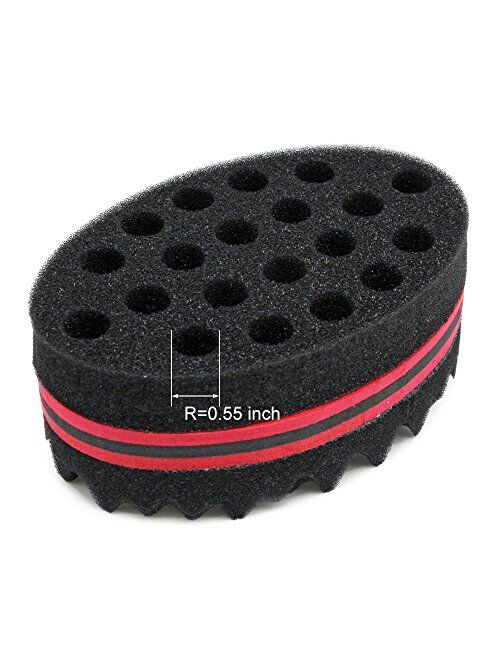 BEWAVE Big Holes Barber Hair Brush Sponge Dreads Locking Twist Afro Curl Coil Wave Hair Care Tool (1 Pc)