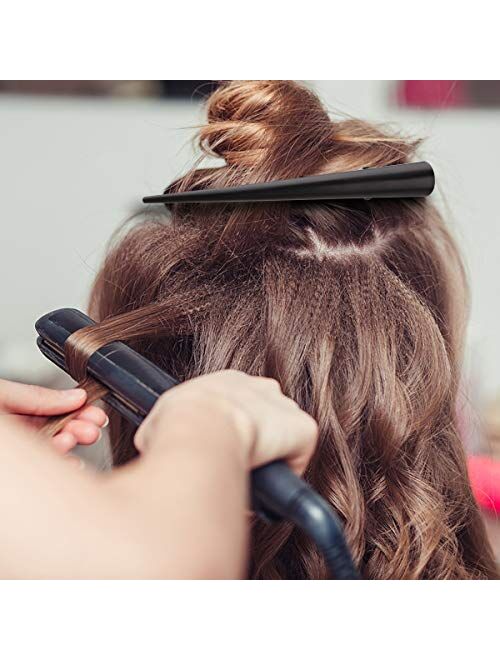 Alligator Hair Clips for Styling Salon Hairstyle, Glamfields 5 inch Non-Slip Black Duckbill Metal Teeth Clips for Women Girls Thick Hair