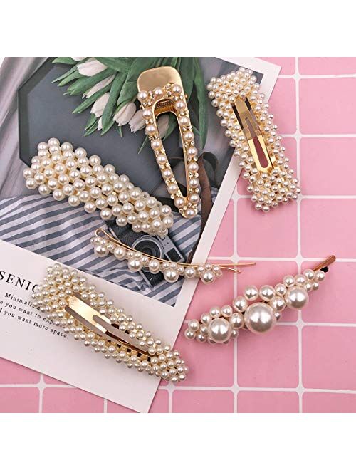 Messen Hair Barrettes Acrylic Resin Hair Clips for Women Girls Fashion Geometric Alligator Hair Clips Bling Hairpins Headwear Barrette Hair Accessories(8 Pcs/8 Colors)