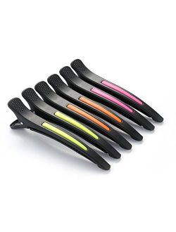 6Pcs/set Pinup Plastic Duck Bill Hair Clips for Sectioning Hair - Professional Non Slip Silicone band Clips Salon DIY Accessories Hairpins Hairgrip for Women