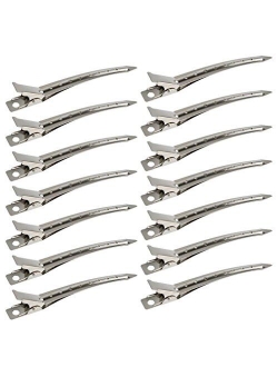 24 Packs Duck Bill Clips, Bantoye Rustproof Metal Alligator Curl Clips with Holes for Hair Styling, Hair Coloring