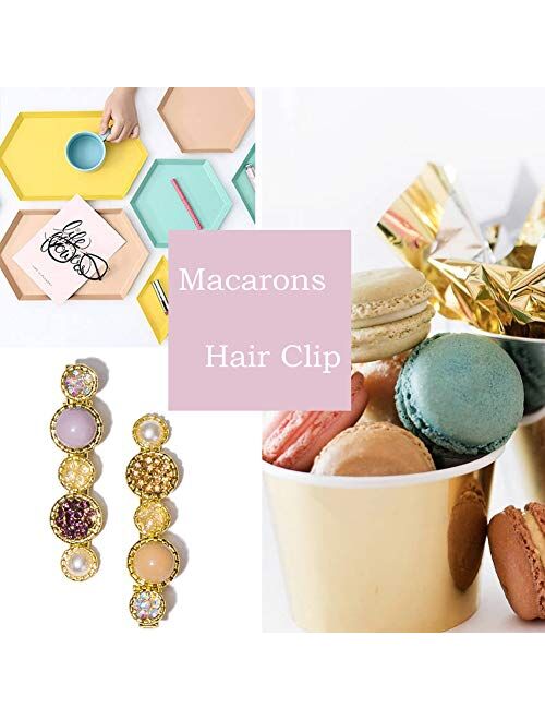 20 Pcs Macaron Hair Clips for Women Acrylic Pearl Hair Clip Handmade Pearl Hair Pins Gifts for Girls Hair Barettes for Women Fashion Hair Accessories for Party Wedding