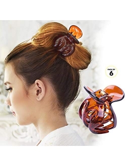 RC ROCHE ORNAMENT Womens Pumpkin 5 Claw No Slip Secure Classic Hair Clip