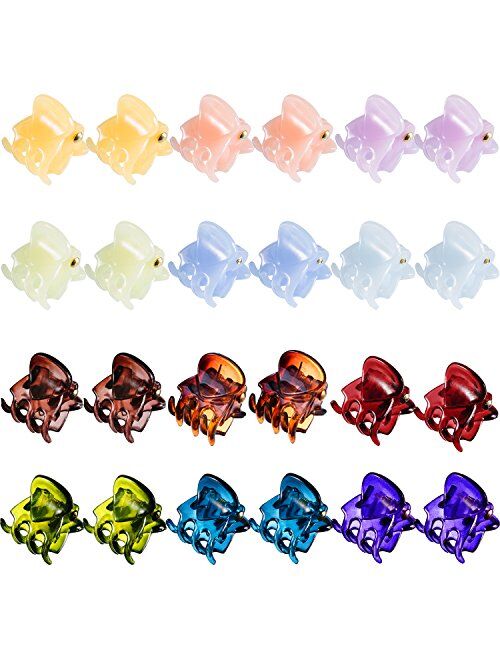 24 Pieces Mini Hair Clips Plastic Hair Claws Pins Clamps for Girls and Women