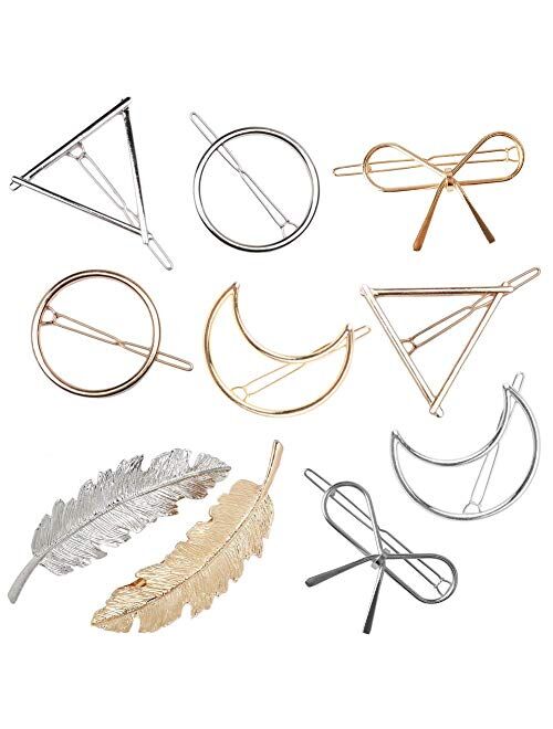 Hair Clip for Women Metal Hair Clips Leaf Butterfly Hollow Round Triangle Moon hollow Horsetail Barrette Pin Clip Minimalist Personality Hair Accessories