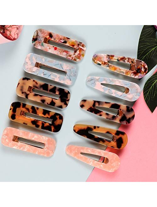 Syeenify 10 Pcs Hair Clips Acrylic Resin Hair Barrettes Fashion Hair Clips for Women Girls Ladies