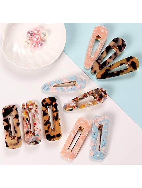 Syeenify 10 Pcs Hair Clips Acrylic Resin Hair Barrettes Fashion Hair Clips for Women Girls Ladies