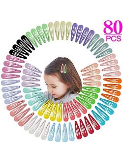 Jiaron 80PCS Hair Clips, 2 Inch Non-Slip Metal Hair Barrettes for Girls, Kids, Baby and Women. (20 Colors)