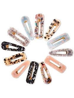 Cridoz 12 Pcs Acrylic Resin Hair Barrettes Hair Clips for Women Hair Accessories