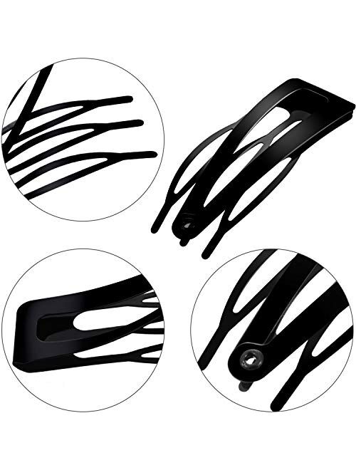 24 Pieces Double Grip Black Hair Clips Metal Snap Hair Clips Hair Barrettes for Hair Making, Salon Supplies