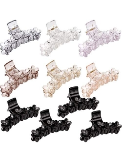 LONEEDY 10 Pack Black Jaw Clips For Thick Hair, Non-slip Hair Claw Clip for Women and Girls