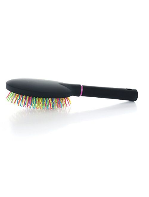 OneDor Rainbow S-Curve Ball tipped Bristles Air Volum Hair Brush with Flexible Cushion Base for Hair | Detangling Comb