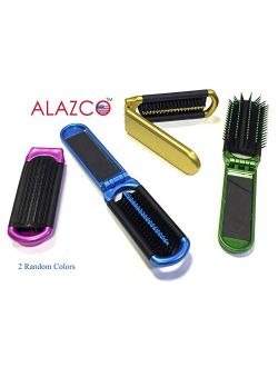 ALAZCO Colorful Hair Brush Choose from Folding style and Rainbow Bristles