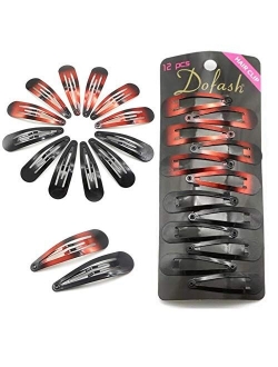 Dofash 12pcs 5CM/2IN Metal Snap Hair Clips Hair Barrettes Hair Grips Hair Accessories for Women