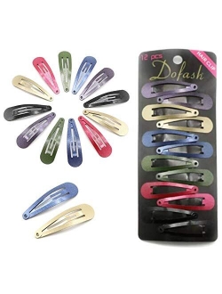 Dofash 12pcs 5CM/2IN Metal Snap Hair Clips Hair Barrettes Hair Grips Hair Accessories for Women