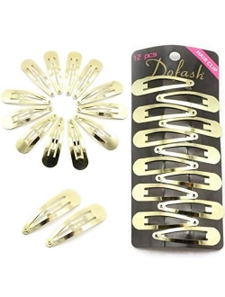 Dofash 12pcs 5CM/2IN Metal Snap Hair Clips Hair Barrettes Hair Grips Hair Accessories for Women