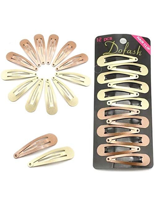 Dofash 12pcs 5CM/2IN Metal Snap Hair Clips Hair Barrettes Hair Grips Hair Accessories for Women