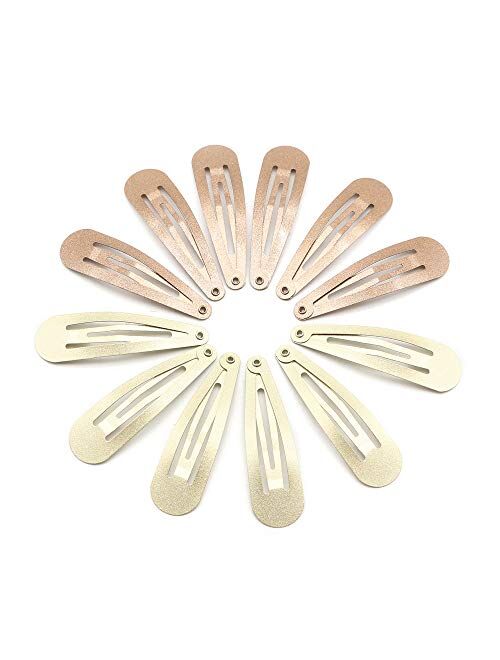 Dofash 12pcs 5CM/2IN Metal Snap Hair Clips Hair Barrettes Hair Grips Hair Accessories for Women