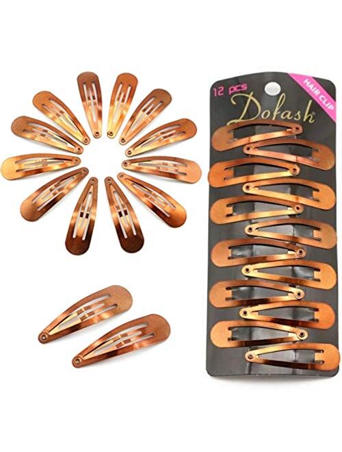 Dofash 12pcs 5CM/2IN Metal Snap Hair Clips Hair Barrettes Hair Grips Hair Accessories for Women