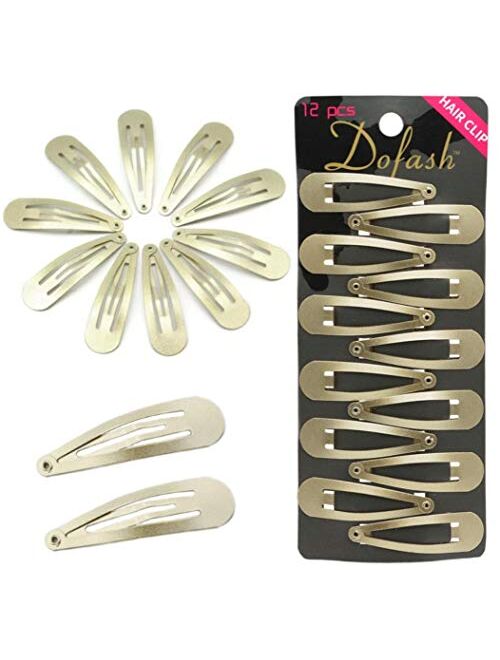 Dofash 12pcs 5CM/2IN Metal Snap Hair Clips Hair Barrettes Hair Grips Hair Accessories for Women