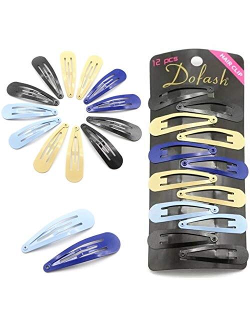 Dofash 12pcs 5CM/2IN Metal Snap Hair Clips Hair Barrettes Hair Grips Hair Accessories for Women