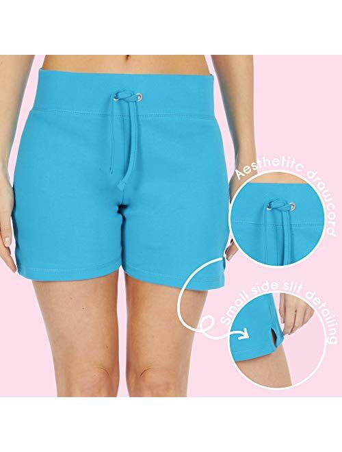 LABEL YOUR LOVE Women's Cotton Jersey Shorts (Sizes S-XL) Summer Beach Casual Hot Pants with Elastic Waist