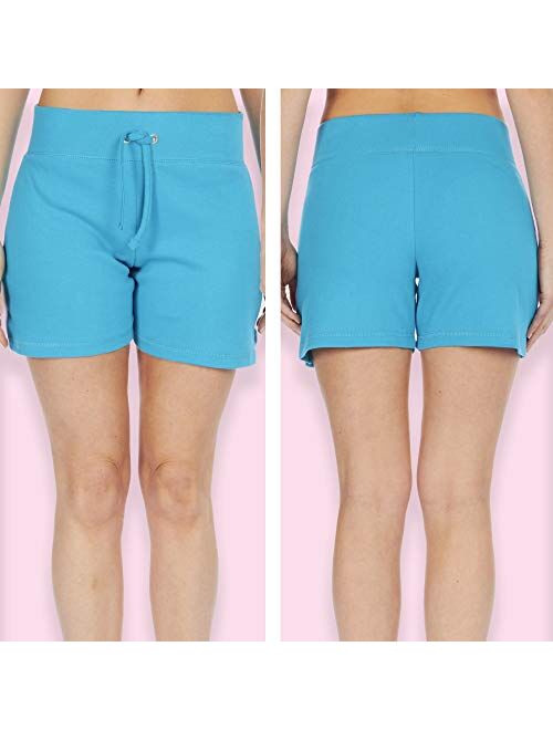 LABEL YOUR LOVE Women's Cotton Jersey Shorts (Sizes S-XL) Summer Beach Casual Hot Pants with Elastic Waist